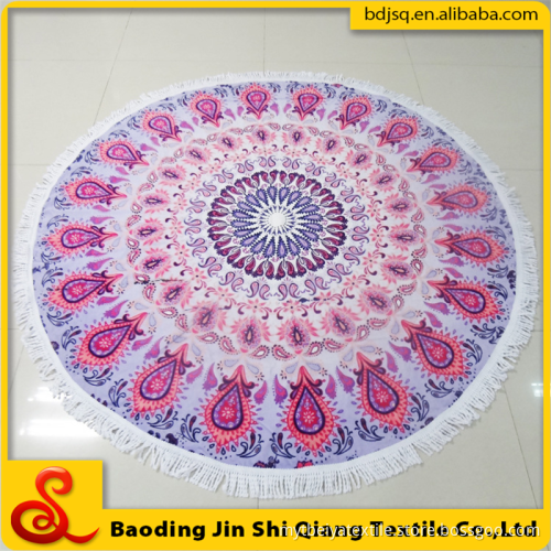 Personalized Printed 100% Cotton Large Round Beach Towel With Tassel